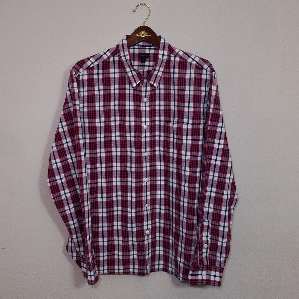 J.Crew Palid Flannel XLarge Red White Black